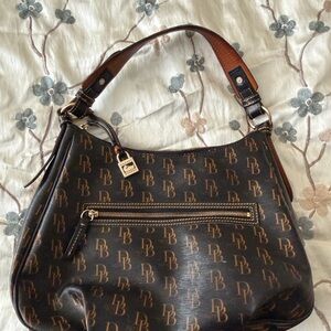 Dooney & Bourke Black and Brown Monogram Shoulder Bag